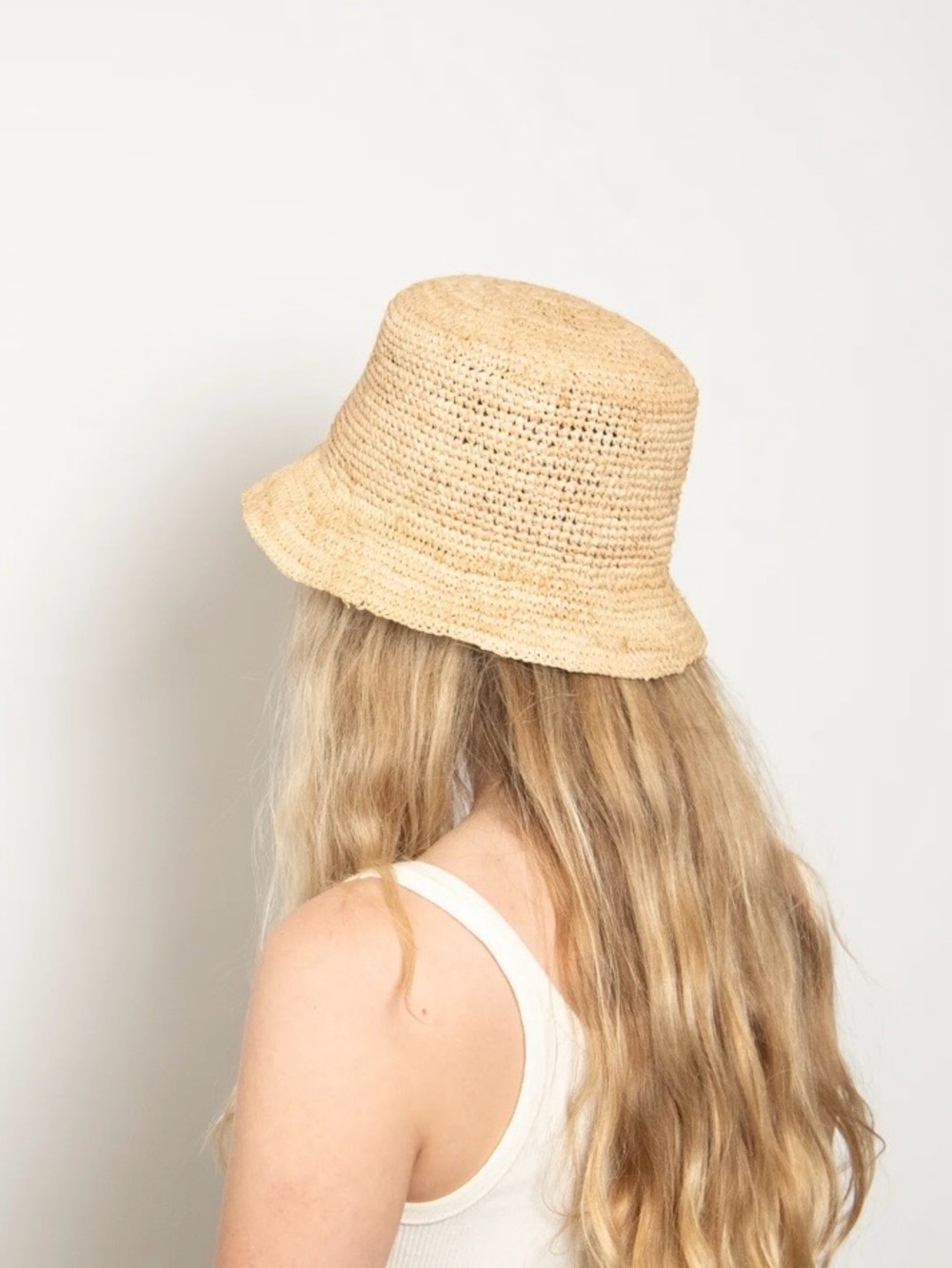 Classic Straw Bucket Hat - Tan - Picture 4 of 4